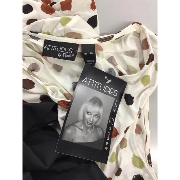 Attitudes by Renee regular asymmetrical tank with slim ankle X Large retro dots - Picture 4 of 6